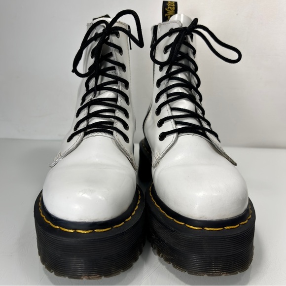 Dr. Martens Jadon Smooth White Leather Platform Boots Size 6 - Picture 15 of 16